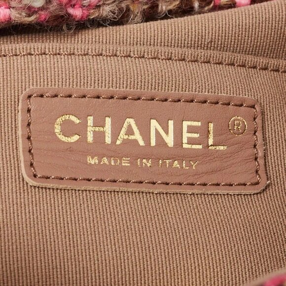 Chanel Pink/Brown Tweed Elegant Chain Backpack Bag - Picture 8 of 12